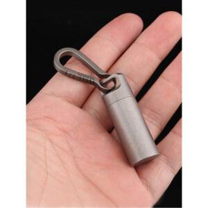 약통 휴대용 통 키링 티타늄 목걸이 비상약