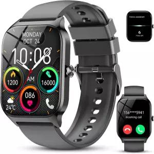 남성 스마트 워치 블루투스 통화/AI 음성 제어 1.85인치 HD 헬스 트래커 IP68 방수 115개 이상의 스포츠