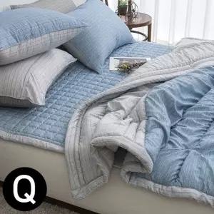 소프트마이크로 퀸 Q 블루 이불 패드세트 간절기 (WFJ7XPI)