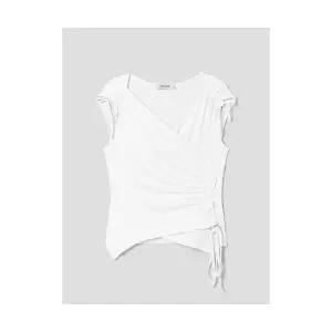 매장정품 8SECONDS 에잇세컨즈 랩형 끈 디테일 슬리스리스 티셔츠 화이트 165442AQ41 935203