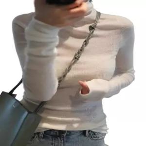 스웨터 이너 레이스 더미넥 시스루 목폴라 티 터틀