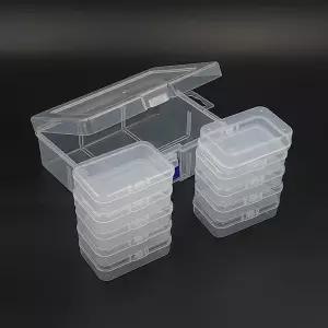 10개 개별 플라스틱 투명 소품케이스 비즈재료함 소품케이스 투명케이스