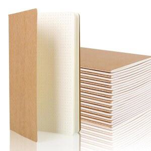 [미국배송] ZMYCPACK 24팩 8.25X5.5인치 도트 그리드 종이 노트북/ A5 사이즈 저널 노트북 크래프트 커버로 와이어 바인딩된 피사체 32장/64장 페이지