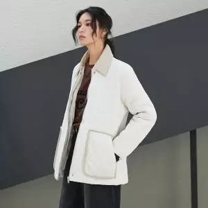 [LAP] 랩 [인플루언서 착용]코듀로이 카라 퀼팅점퍼 AR4PDA64