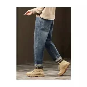 남자 배기핏 청바지 추동 기모 도톰 배기 빅사이즈 한 보온 캐주얼 바지 젠4