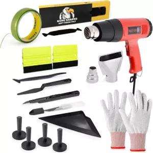 히트건 비닐 스크레이퍼 생크 개스킷 스퀴지 작업 장갑 자동차 랩용 커브 슬롯 틴트 도구 윈도우 필름