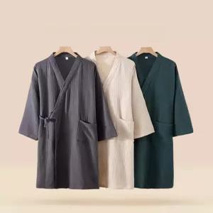 커플 실내복 파자마요루면 홈웨어 원피스잠옷 빅사이즈 일본식