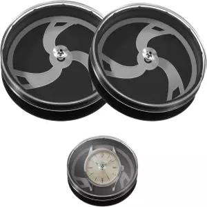 엘리베이트테크 2Pc 휴대용 시계 보관함 다이얼 먼지 및 스크래치 방지 정리함 남성용 홀더 디스플레이