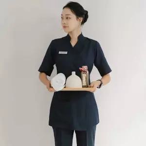 피부관리사 유니폼 스파 반팔 호텔 마사지샵 상의 한의원