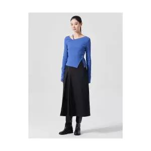 [국내매장정품] 에잇세컨즈 8SECONDS 스티치 롱스커트 블랙 (114227HY25) 114227HY25 176581