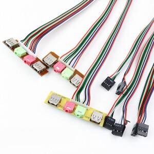 1피스 2 USB PC 컴퓨터 케이스 6.8/7.4/7.8cm 전면 패널 오디오 포트 입력 및 출력 근처 마이크 이어폰 케