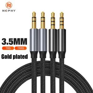 금도금 3.5mm to TRRS 4극 AUX 케이블 삼성호환 샤오미호환 레드미 헤드폰 자동차 HIFI 오디오 커넥터 잭