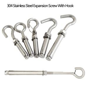 후크 벽 앵커가 있는 304 스테인레스 스틸 확장 나사 천장 서스펜션 크기 M6-M12에 사용되는 아이 볼트
