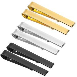 시바 스테인리스 스틸 타이 클립 6개 우아한 개인 맞춤형 세트 클래식 넥타이 골드 실버 핀 블랙 남성 바 아버지의 날 선물 비즈니스 결혼 기념일