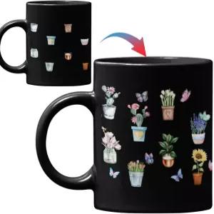 여성 위한 1bttl 정원 가꾸기 선물 식물 애호가 정원사 머그컵 - 12OZ 열 민감 색상변경 세라믹