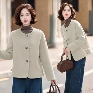 여자 모직코트 리버시블 코트 추동 루즈핏 라운드 울 원픽4