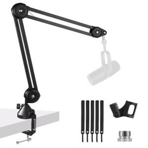 [미국배송] SOVVID 마이크 붐 암 - 팟캐스트 및 게임에 이상적인 데스크 마운트 클램프 클립이 장착된 튼튼한 스탠드 블루 예티 피파인 하이퍼엑스 슈어 등에 4.4파운드 지원