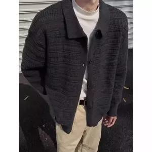 니트 가을 겨울 가디건 칼라넥 차콜 스웨터 숄카라 남자니트 원템4