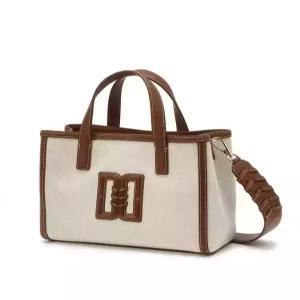 닥스 ACC 25FW DD CANVAS 베이지 DD로고 가죽배색 캔버스 북토트 DCBA5F973I2