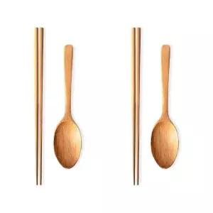 고품질 숟가락 느티나무 원목 수저 2세트 우드 (WFK9ZYV)