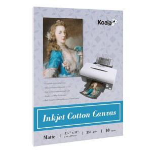 잉크젯 프린터용 코알라 100% 인쇄 가능한 면 캔버스 천 시트 8.5X11 u201D 매트 두께 1,700만 장 10장