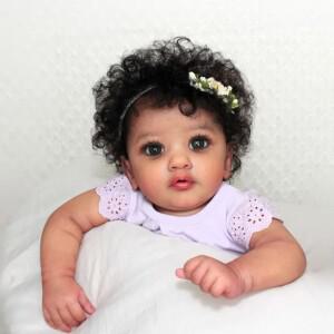몽테조이 살아 것 같은 3D 피부 아기  인형 이미 그려진 완성 손 뿌리 털 아야나 55cm