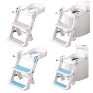 라포식 휴대용 어린이 변기 사다리 조정  높이 화장실 훈련 좌석 접이식 단계 의자 유아용 미끄럼 방지