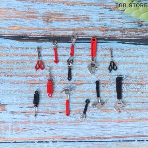 몽테조이 인형의 집 미니 수리 키트 액세서리 망치 렌치 가구 장난감 세트당 6 개