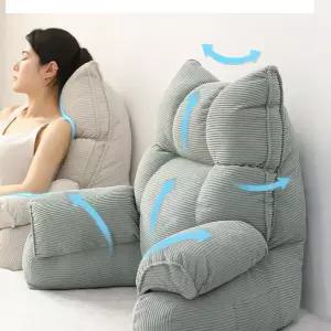 삼각쿠션 다기능 좌식의자 블루 쇼파 삼각 등쿠션