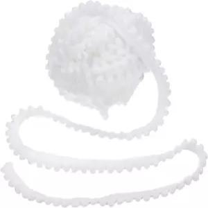 uxcell 8.5야드 폼 트림 리본 0.5인치 와이드 화이트 볼 프린지 재봉 원단 DIY 공예 커튼 의류 베개 홈