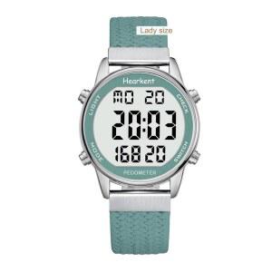 히어킨트 여성 페도미터 시계, 걷기 걸음걸이 및 칼로리 마일스텝 카운터, 3천만 방수-EL 백라이트 카운트다운-스톱워치-성인 시니어용 앱 스텝 트래커 없음