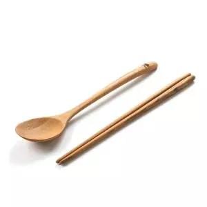 [골드스마일]홈트리 티크나무 통원목 커트러리 수저세트 우드숟가락 우드스푼