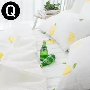 [콩심팥심]레몬 여름 간절기 이불 패드세트 퀸 Q 화이트