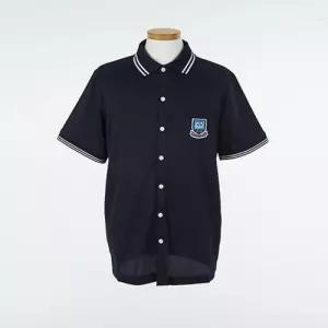 교복몰 화이트 두줄라인 네이비 하복셔츠 (정현고) 교