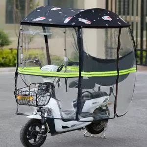 우비 비막이 레인 우산 전기 접이식 차단 방한 투명 오토바이 캐노피