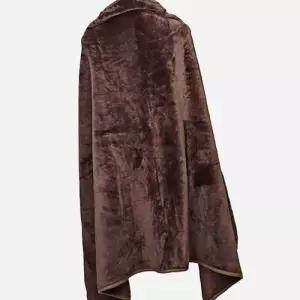 브라운 극세사 망토 담요 겨울 단추 빅사이즈기모 WFIKT9H