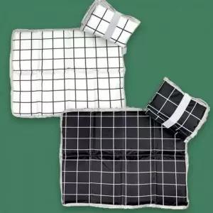 [콩심팥심]휴대 여행 야외 용 간이 접이식 체크 방석 벤치 푹신