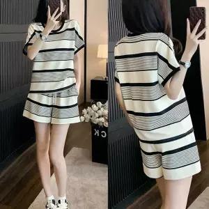 여자 여름 츄리닝 트레이닝 반팔 밴딩 반바지 세트 휴양지 트레이닝복