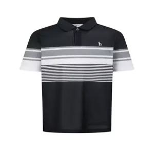 헤지스 골프 남성 25SS [스테디셀러]블랙 스트라이프배색 반팔폴로티셔츠 WPTS5B371BK