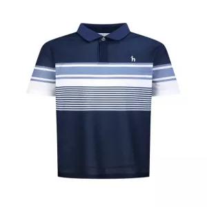 헤지스 골프 남성 25SS [스테디셀러]네이비 스트라이프배색 반팔폴로티셔츠 WPTS5B371N3