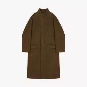 [롯데백화점]지이크 프리미엄 핸드메이드 브라운 부클 하이넥 롱코트PLHAX7021