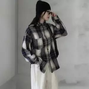[다잇템] 여성 격자 FW 캐쥬얼 남방 빅사이즈 남방