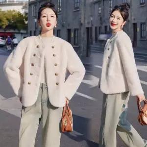 여자재킷 가죽 밍크털 일체형 퍼 코트 추동 숏 밍크 도는 상의 원템4