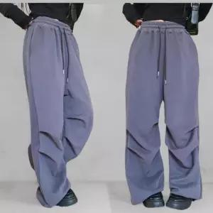 여성 기모 와이드 드로우 팬츠 면혼방