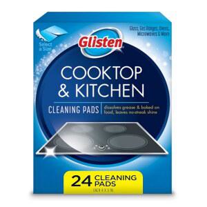유리, 가스레인지, 오븐, 전자레인지 등을 위한 글리스텐 쿡탑 및 주방 청소 패드, 그리스를 녹이고 음식, 레몬 향, 24개의 큰 패드 또는 48개의 작은 패드에 구워줍니다