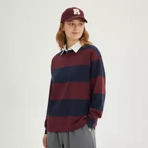 내추럴코튼 스파오 럭비 스트라이프 긴팔티 SPLSF49C02