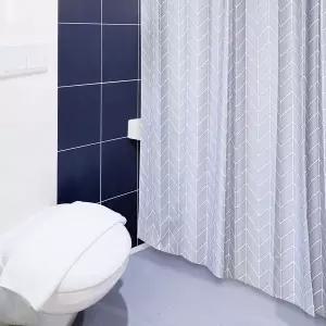 [콩심팥심]블루 헤링본 샤워 커튼 중