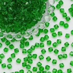 500PCS 6mm 바이콘 크리스탈 비즈 아크릴 패싯 스페이서 루즈 크래프트 벌크 주얼리용 DIY 우정 팔찌 목걸이 귀걸이 잔디 그린