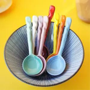 컬러 도자기 멀티 국물숟가락 디저트스푼 아이스크림 브런치 요거트 티타임 커트러리