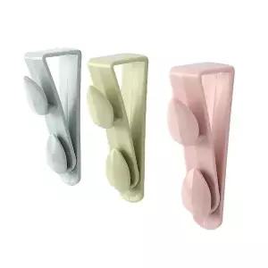 파스텔 색상 부착형 홀더 2단 고정걸이 후크 수납 정리함 1P (WFKBE3Q)